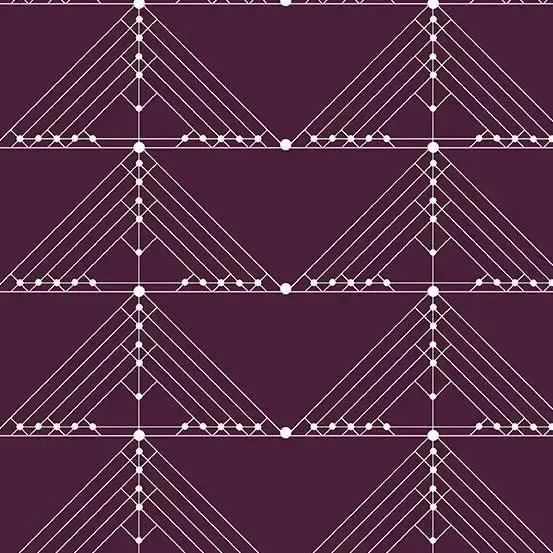 Century Prints Deco Geese in Aubergine