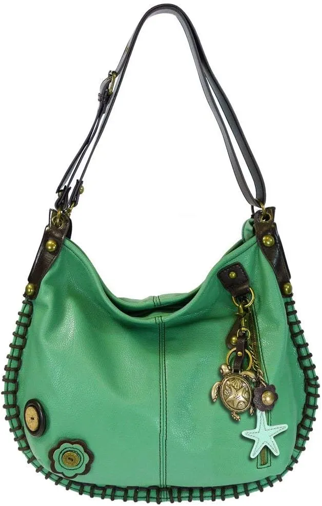 CHALA Charming X-large Hobo/Xbody Handbags (Turtle) (M808-Teal-TU1)