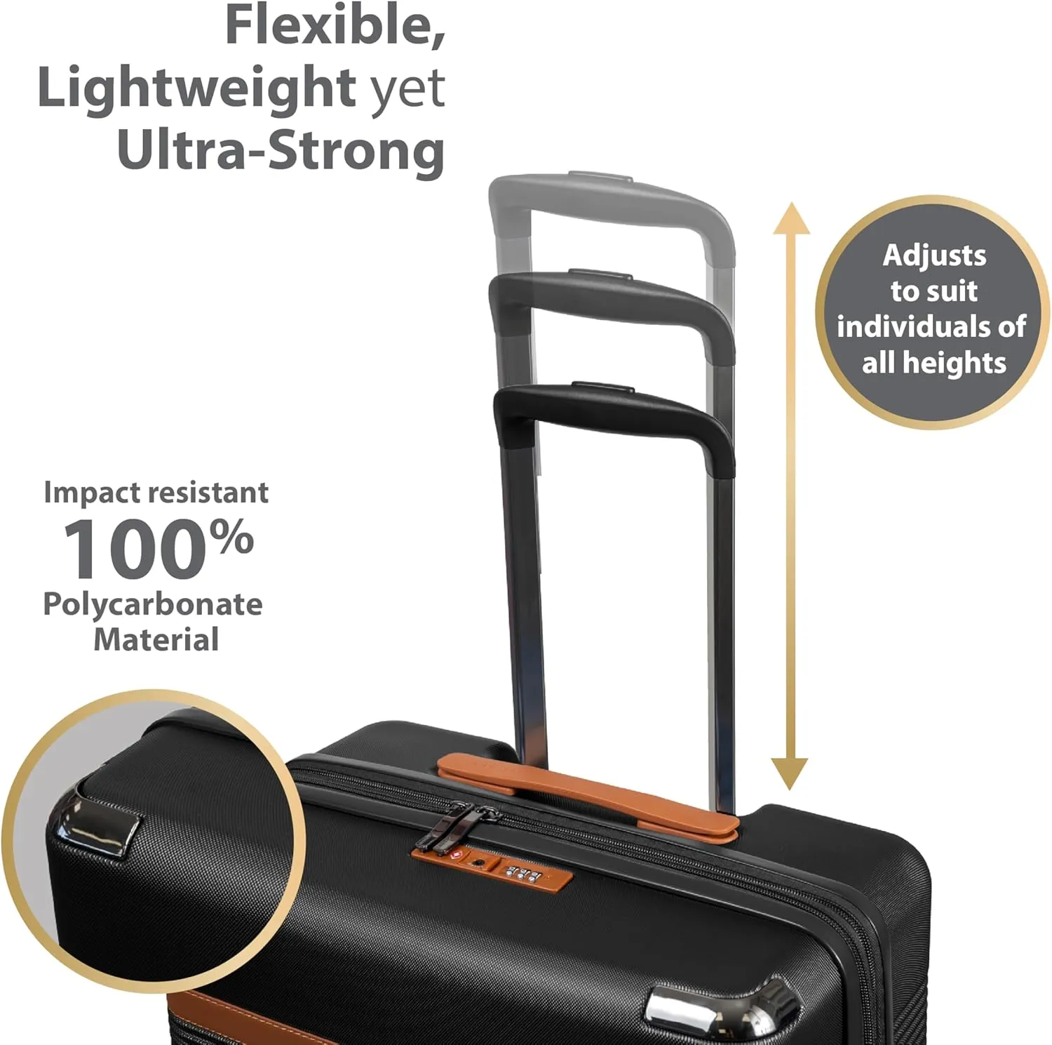 CHAMPS 'VINTAGE III COLLECTION' 3-PIECE EXPANDABLE HARDSIDE SPINNER LUGGAGE SET WITH USB PORT (BLACK)