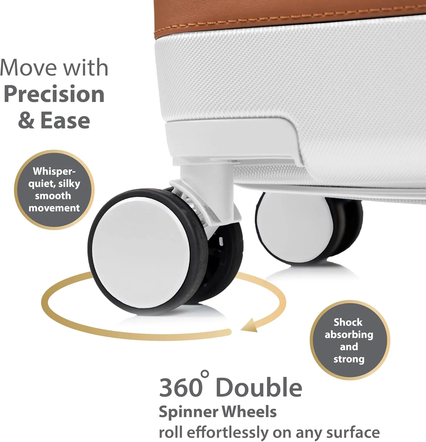 CHAMPS 'VINTAGE III COLLECTION' 3-PIECE EXPANDABLE HARDSIDE SPINNER LUGGAGE SET WITH USB PORT (IVORY)