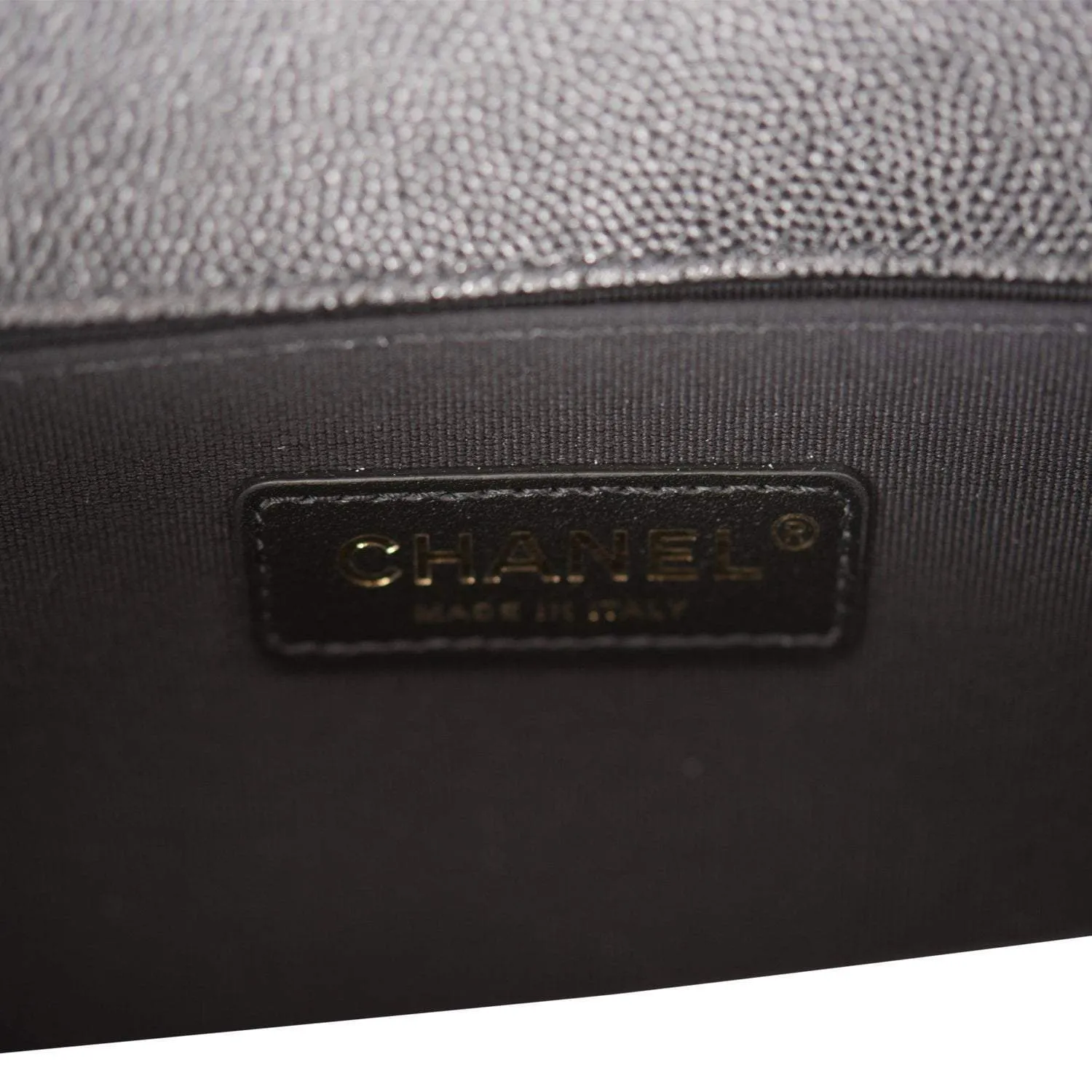 Chanel Medium Boy Bag Black Chevron Caviar Antique Gold Hardware