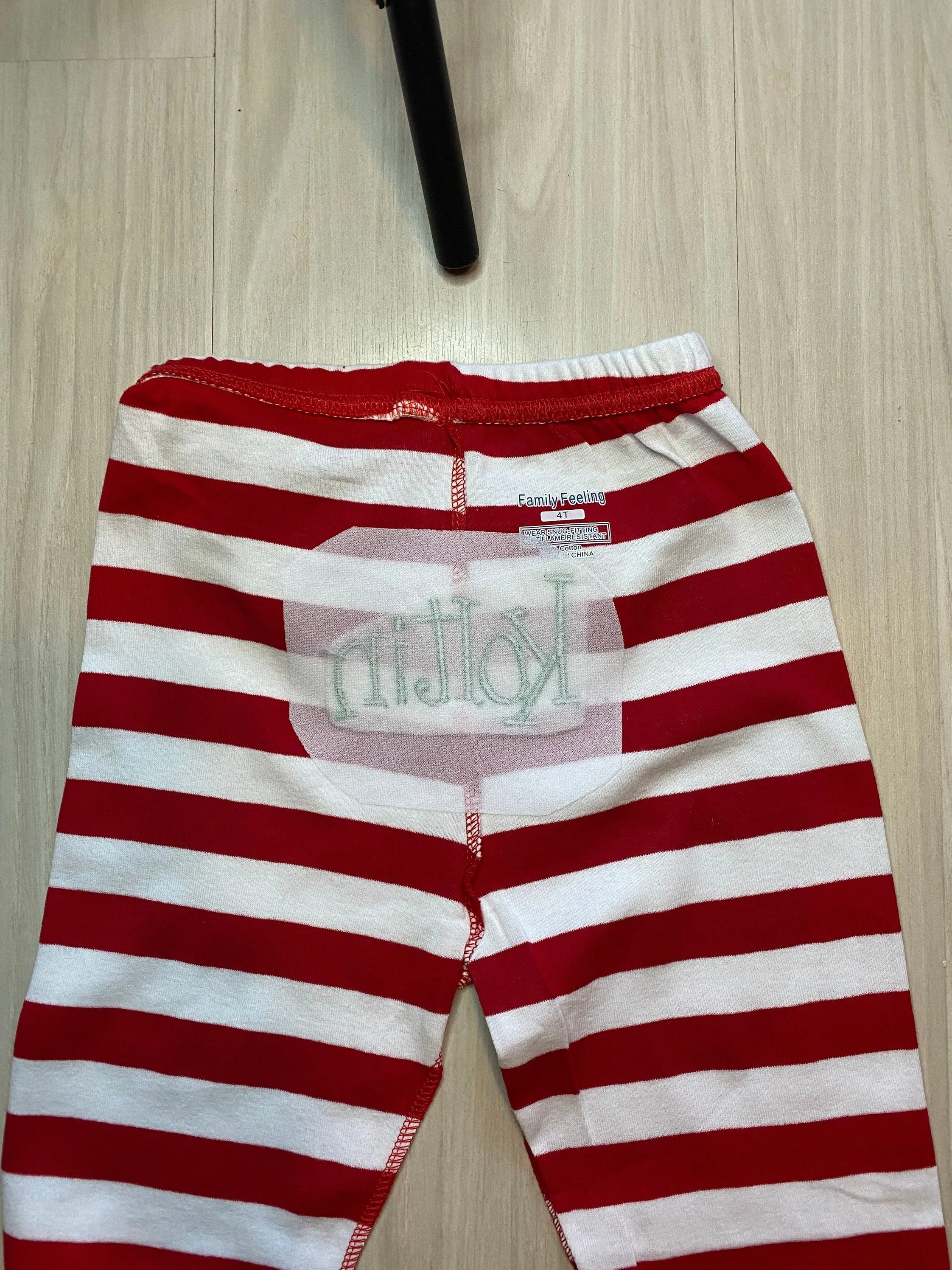 Christmas pajamas childrens kids boys girls Naughty List Nice List Custom Personalized Embroidered name funny cute striped humerous silly