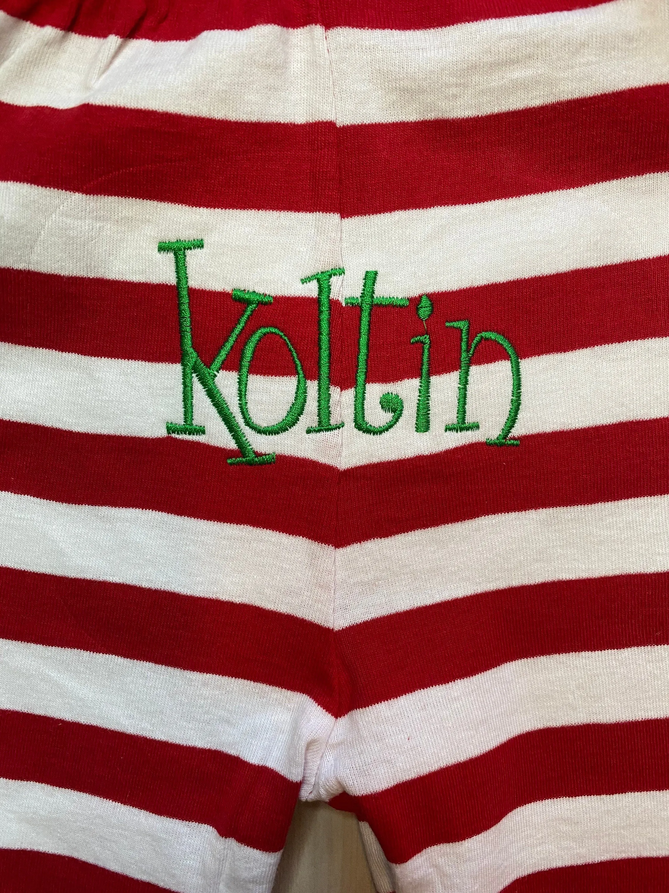 Christmas pajamas childrens kids boys girls Naughty List Nice List Custom Personalized Embroidered name funny cute striped humerous silly