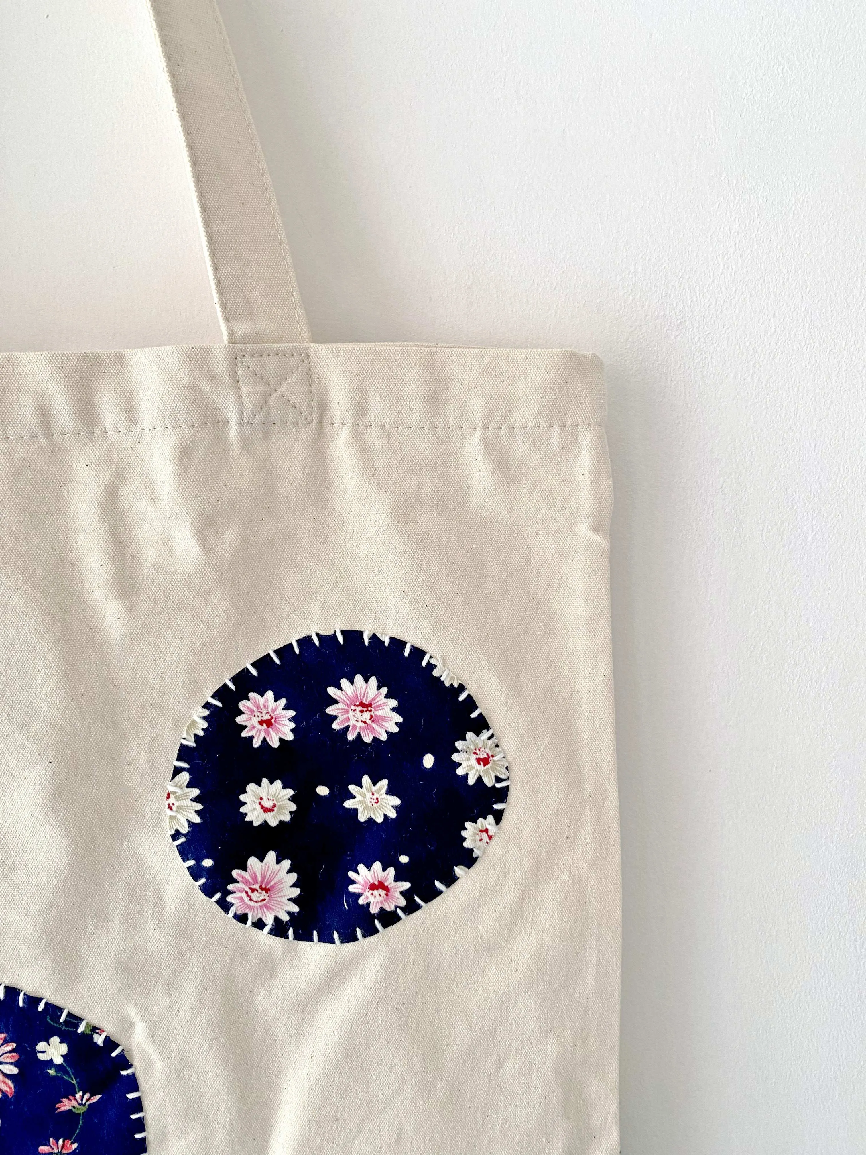 Circle Patch Canvas Tote