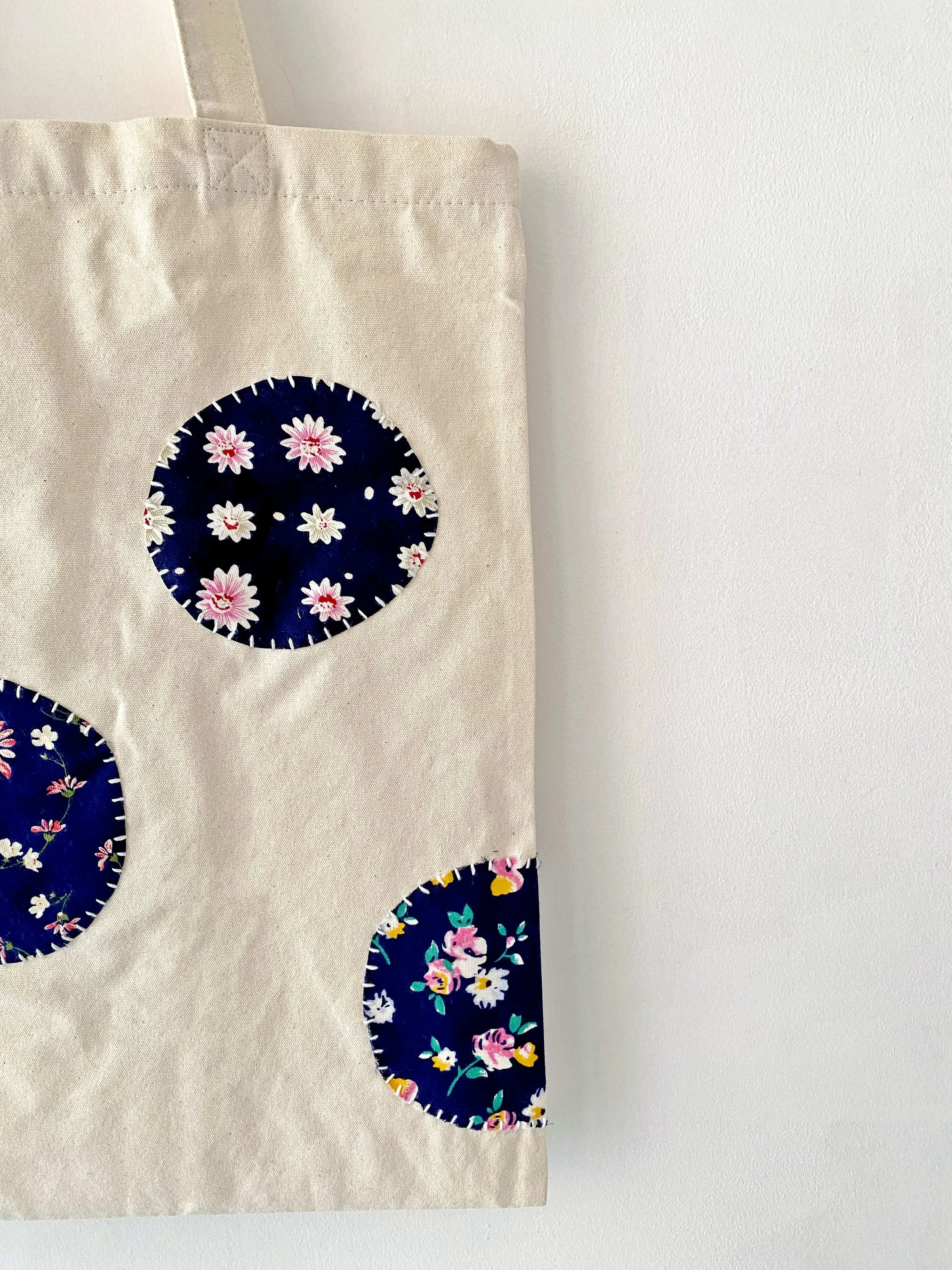 Circle Patch Canvas Tote