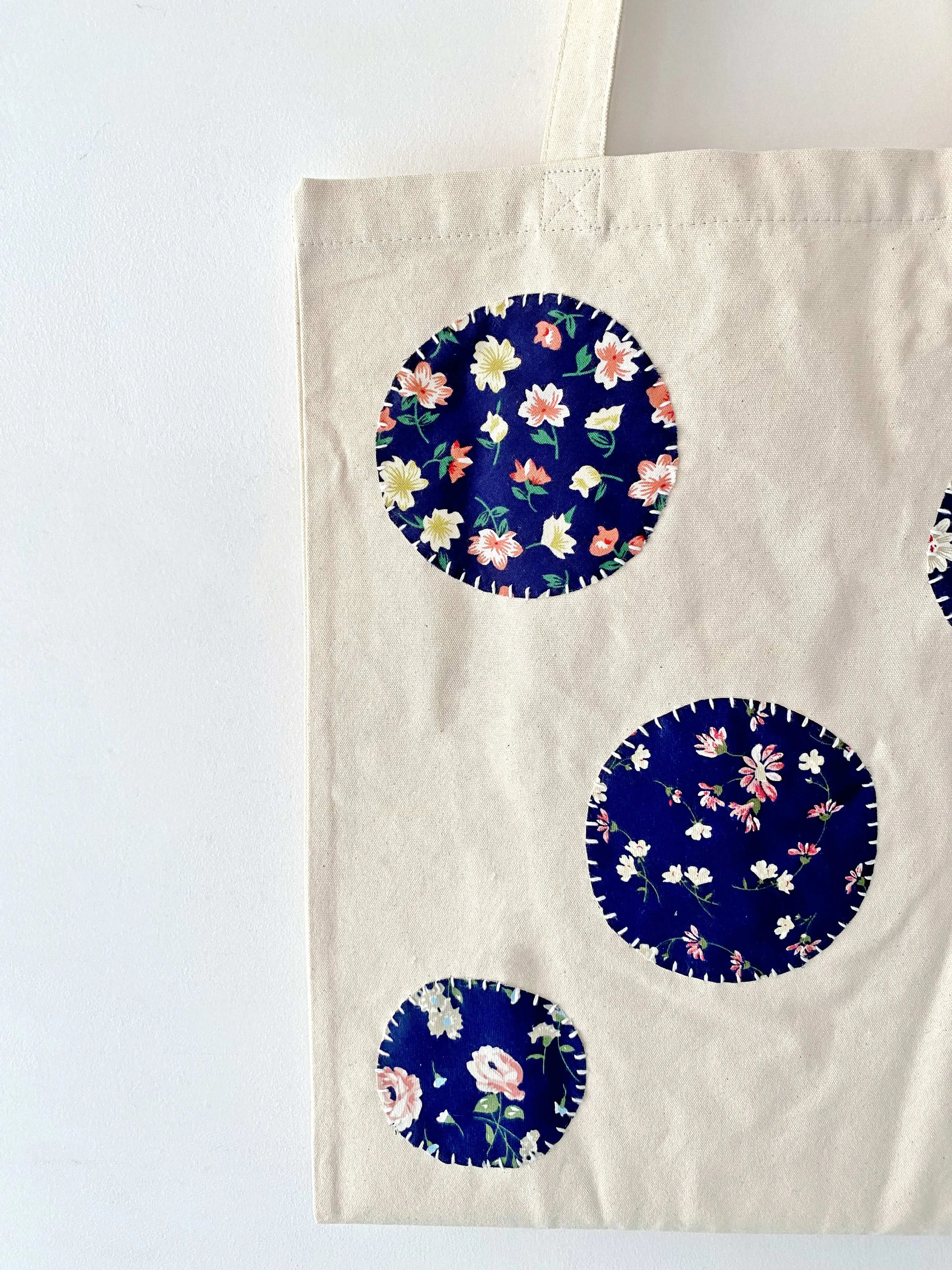 Circle Patch Canvas Tote