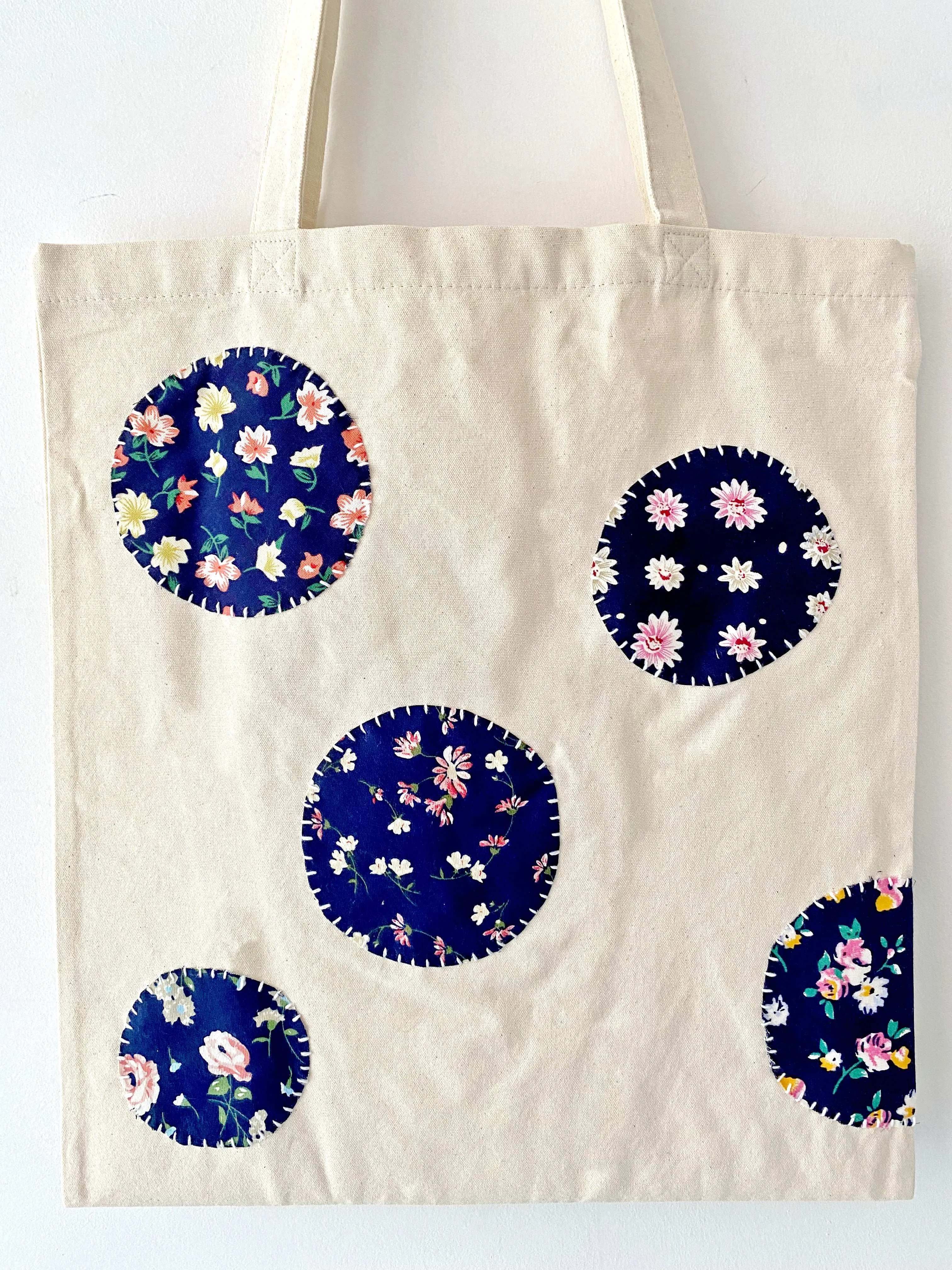 Circle Patch Canvas Tote