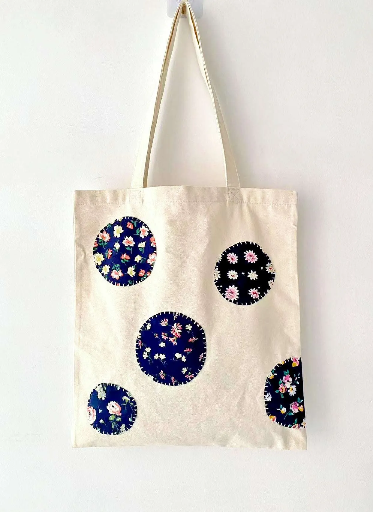 Circle Patch Canvas Tote