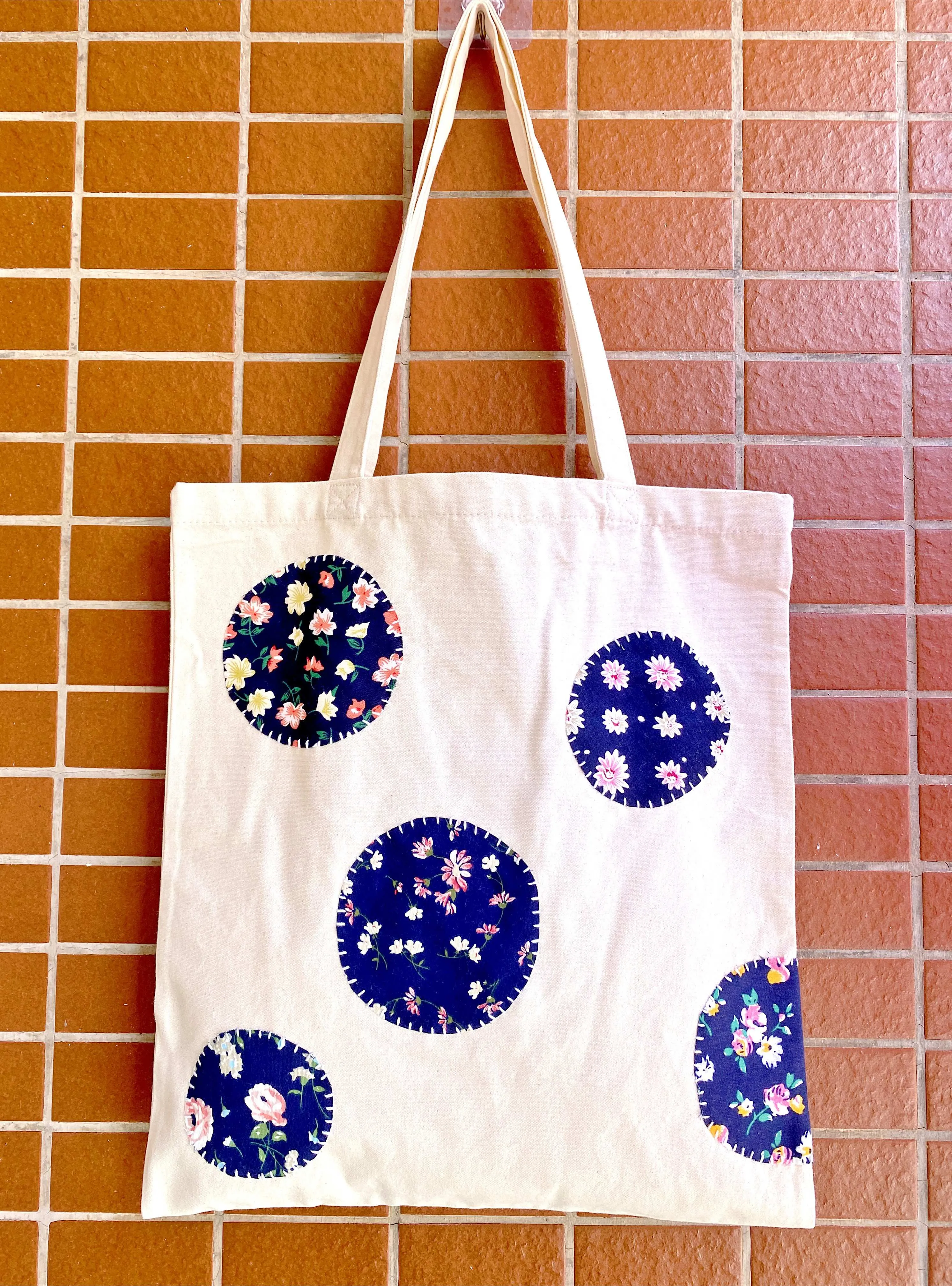 Circle Patch Canvas Tote