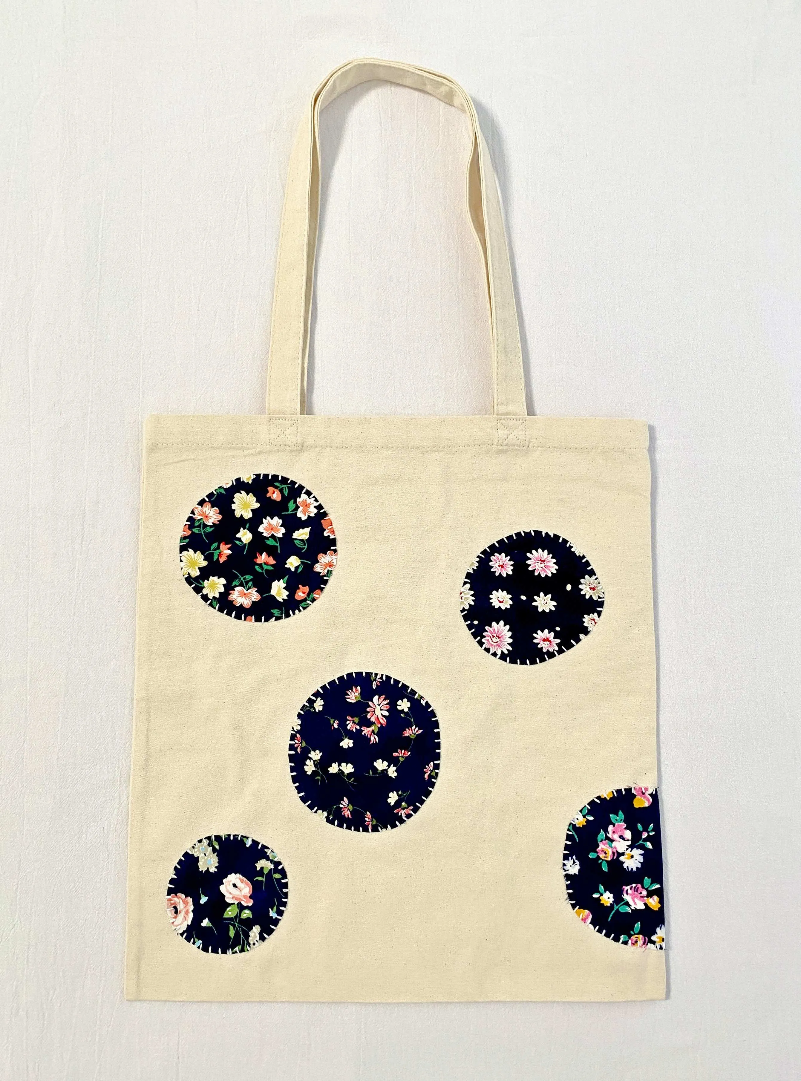 Circle Patch Canvas Tote