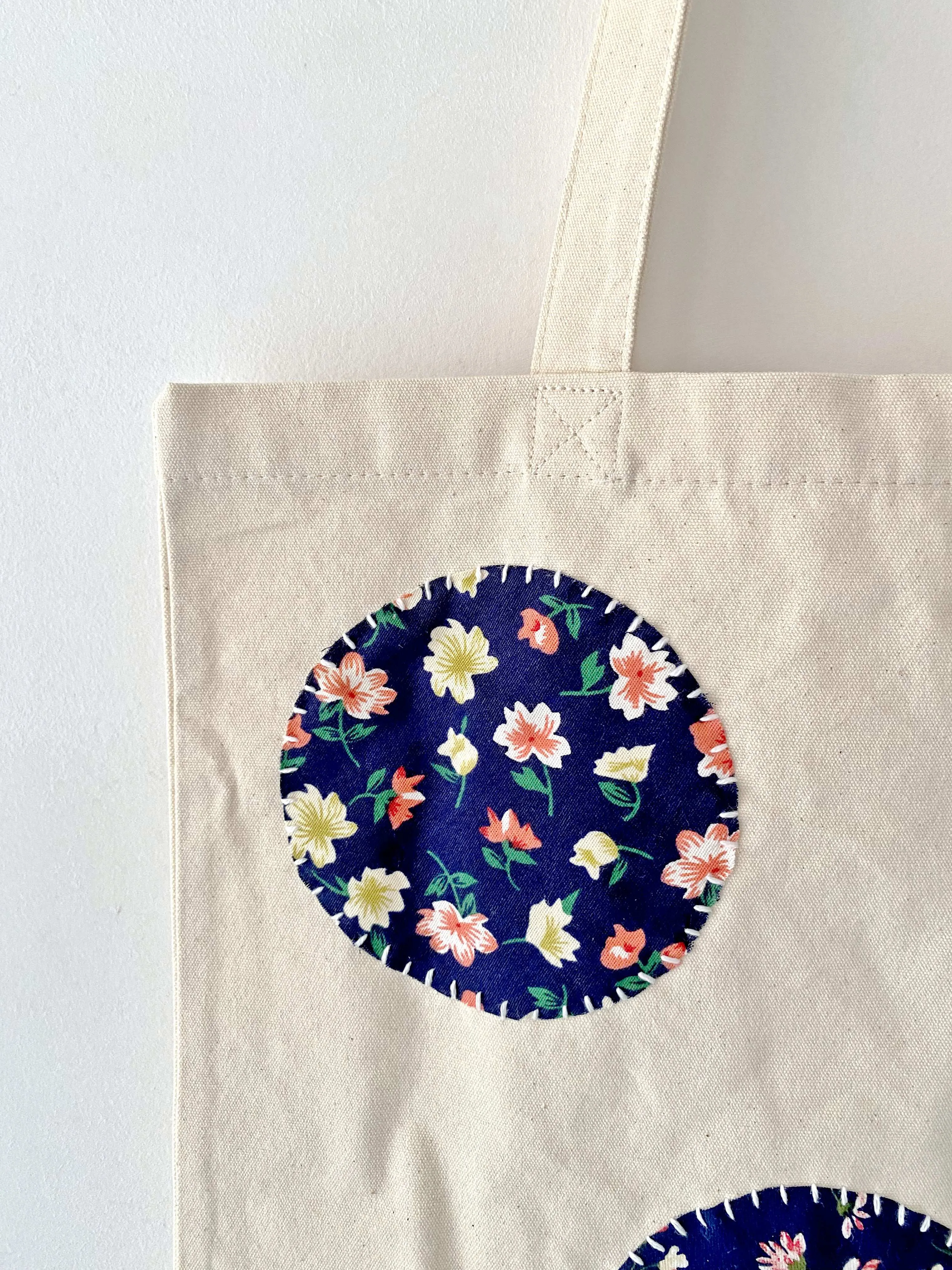 Circle Patch Canvas Tote