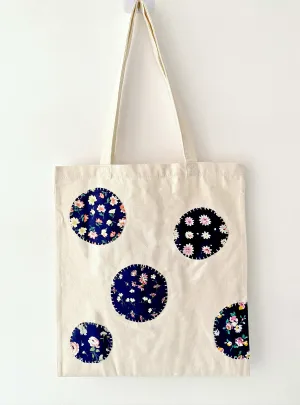 Circle Patch Canvas Tote