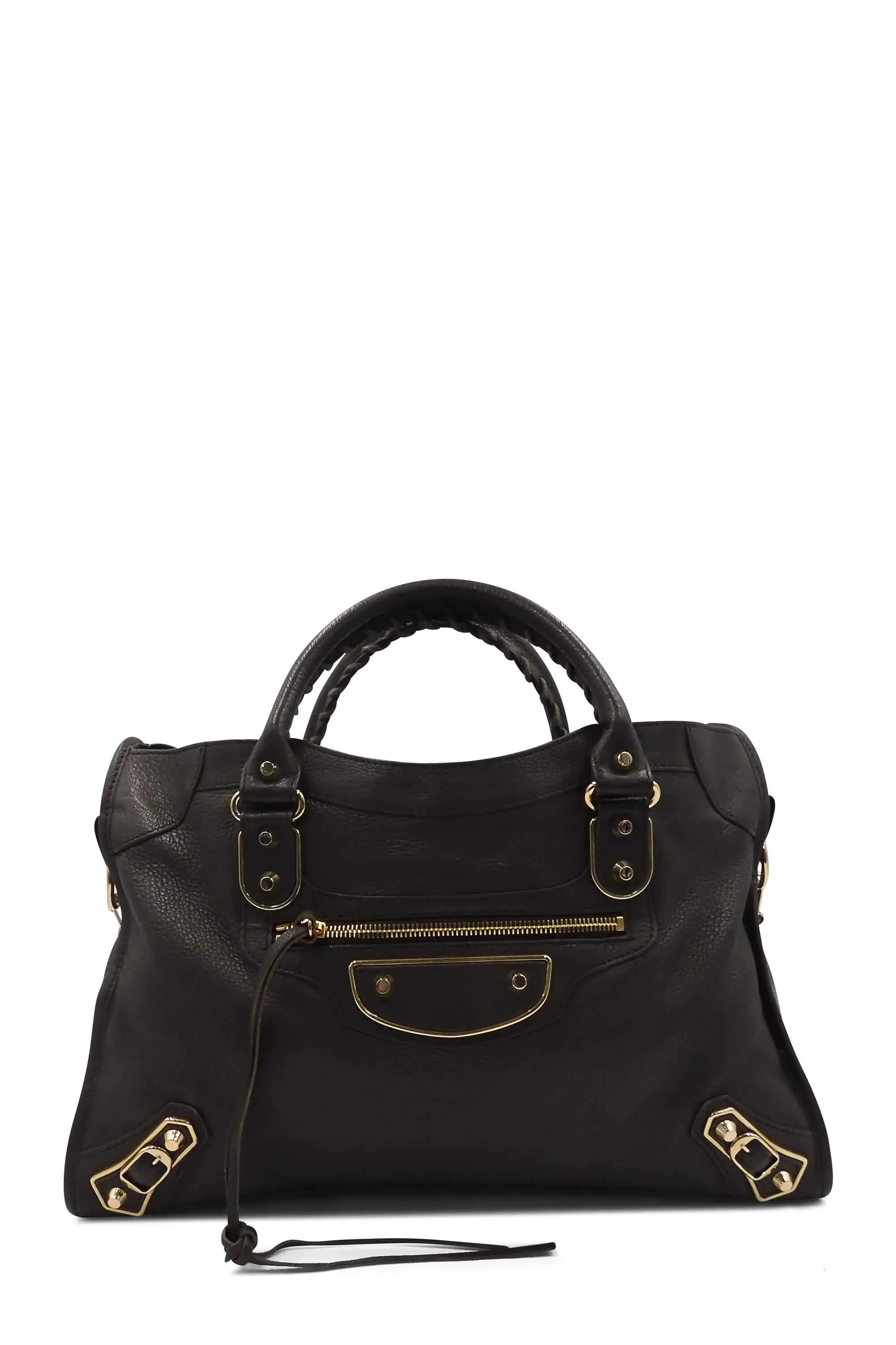 Classic City M Metallic Edge Brown with Gold Hardware