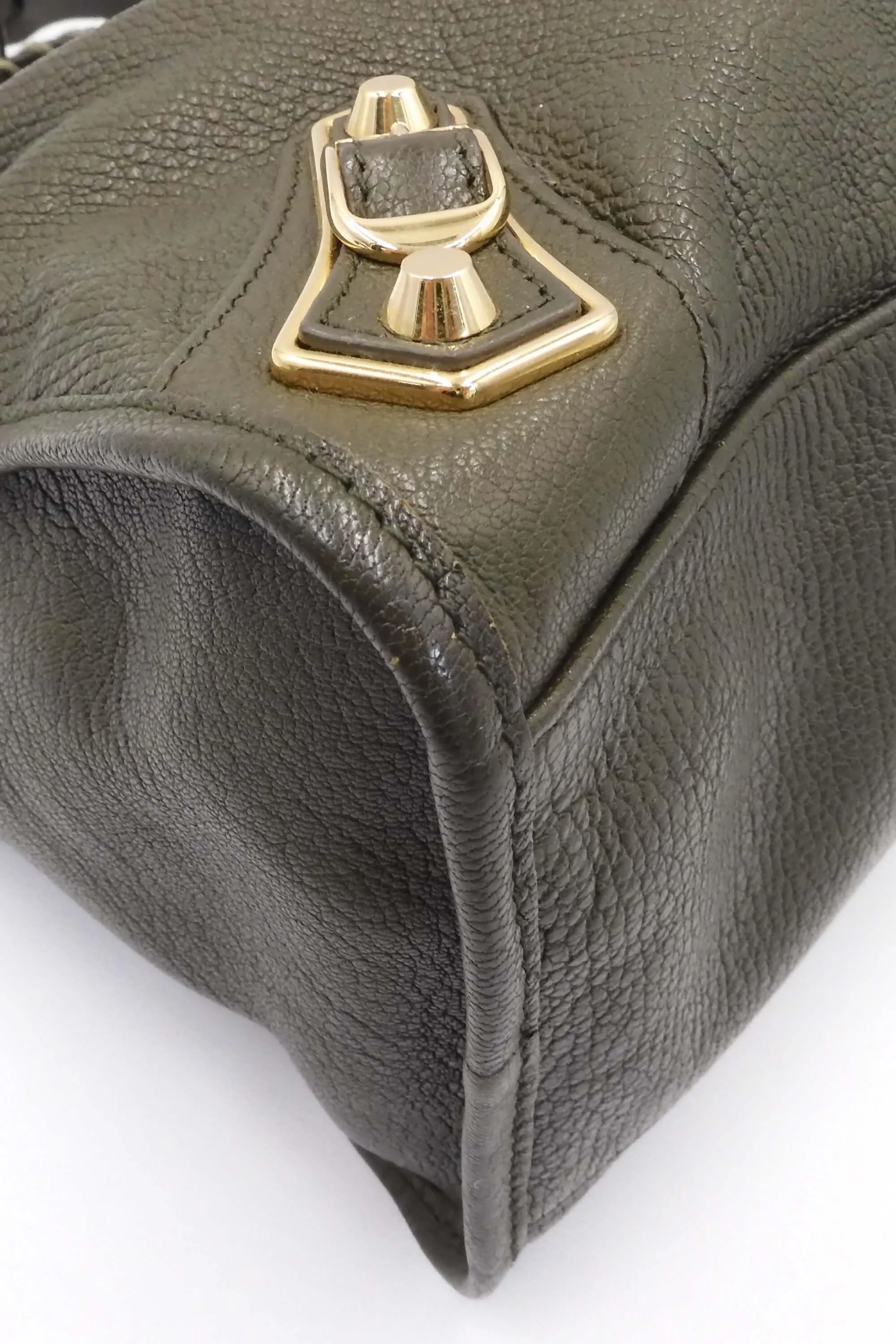 Classic City M Metallic Edge Brown with Gold Hardware