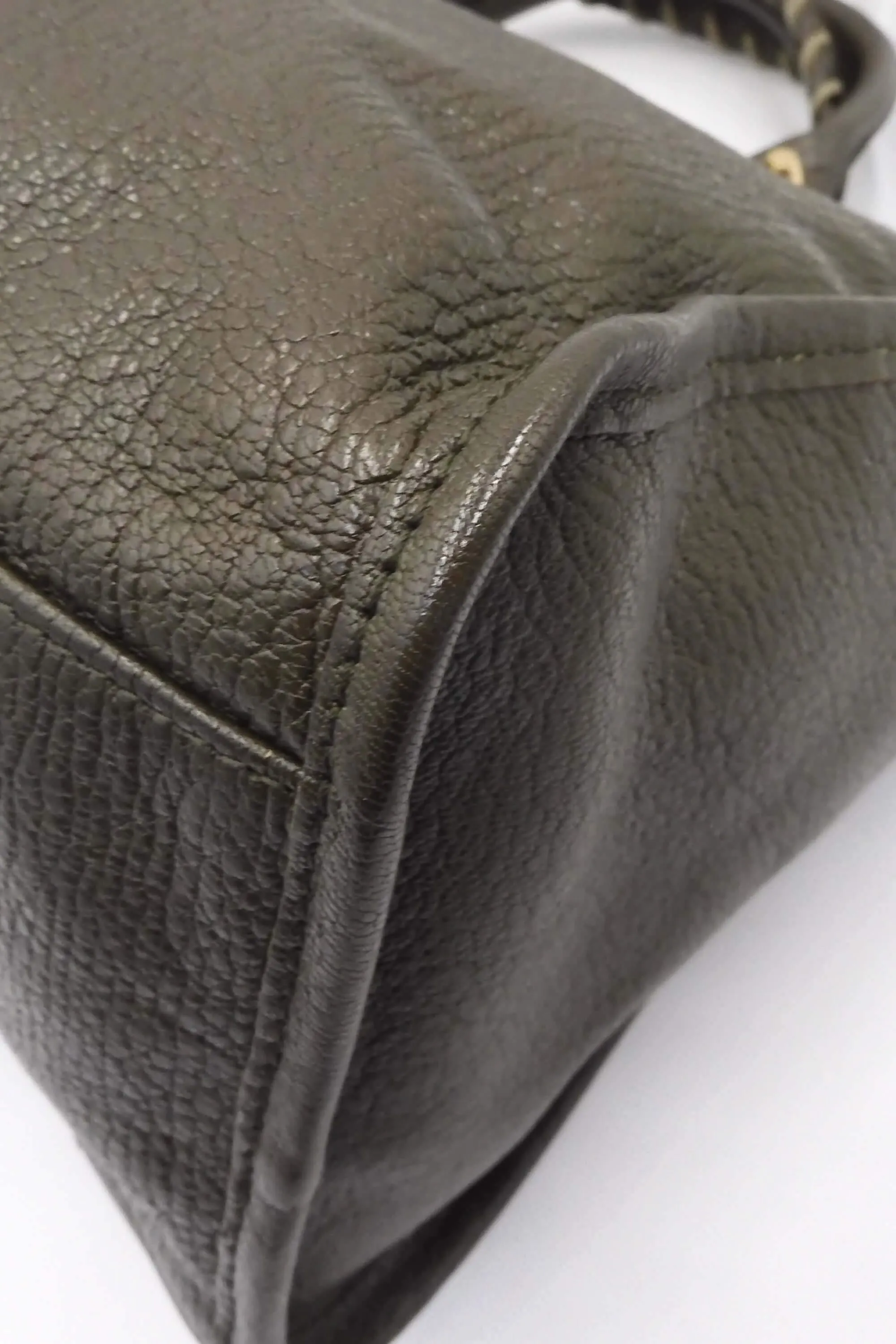Classic City M Metallic Edge Brown with Gold Hardware