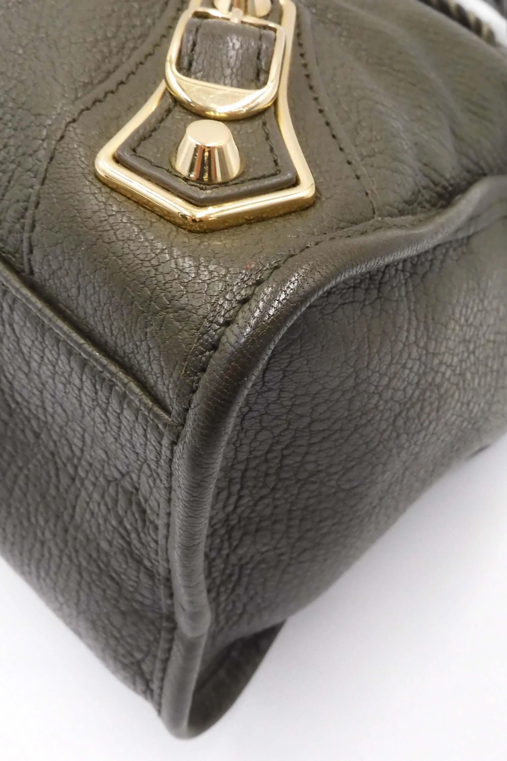 Classic City M Metallic Edge Brown with Gold Hardware