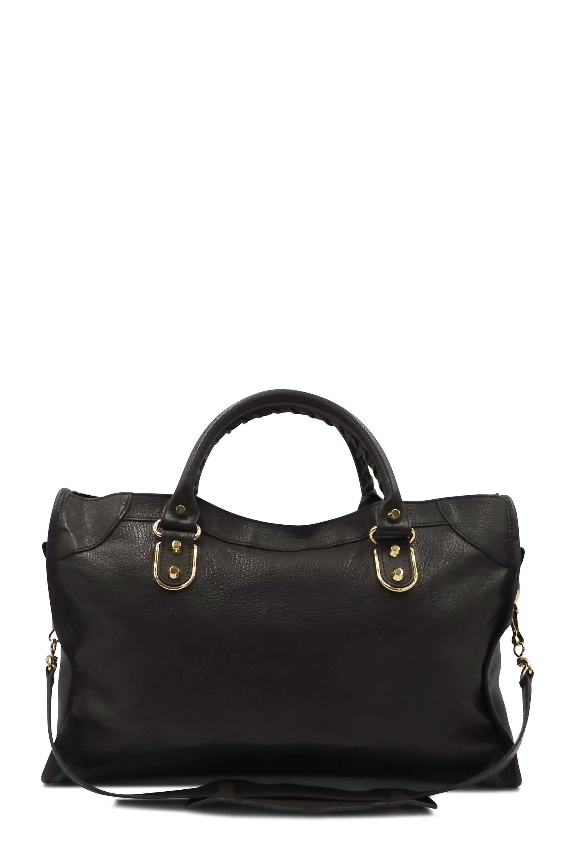 Classic City M Metallic Edge Brown with Gold Hardware