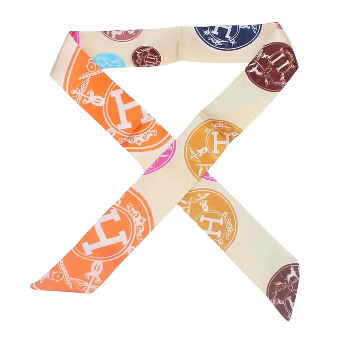 Classic H for Horses & History Printed  Skinny Scarf