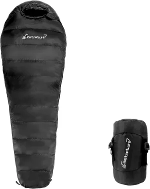Clostnature Down Backpacking Sleeping Bag - 20D 550 Fill Power Ultralight Winter Down Mummy Sleeping Bag for Camping, Lightweight Cold Weather Compact Camping Gear for Kids, Adult, Girls, Boys
