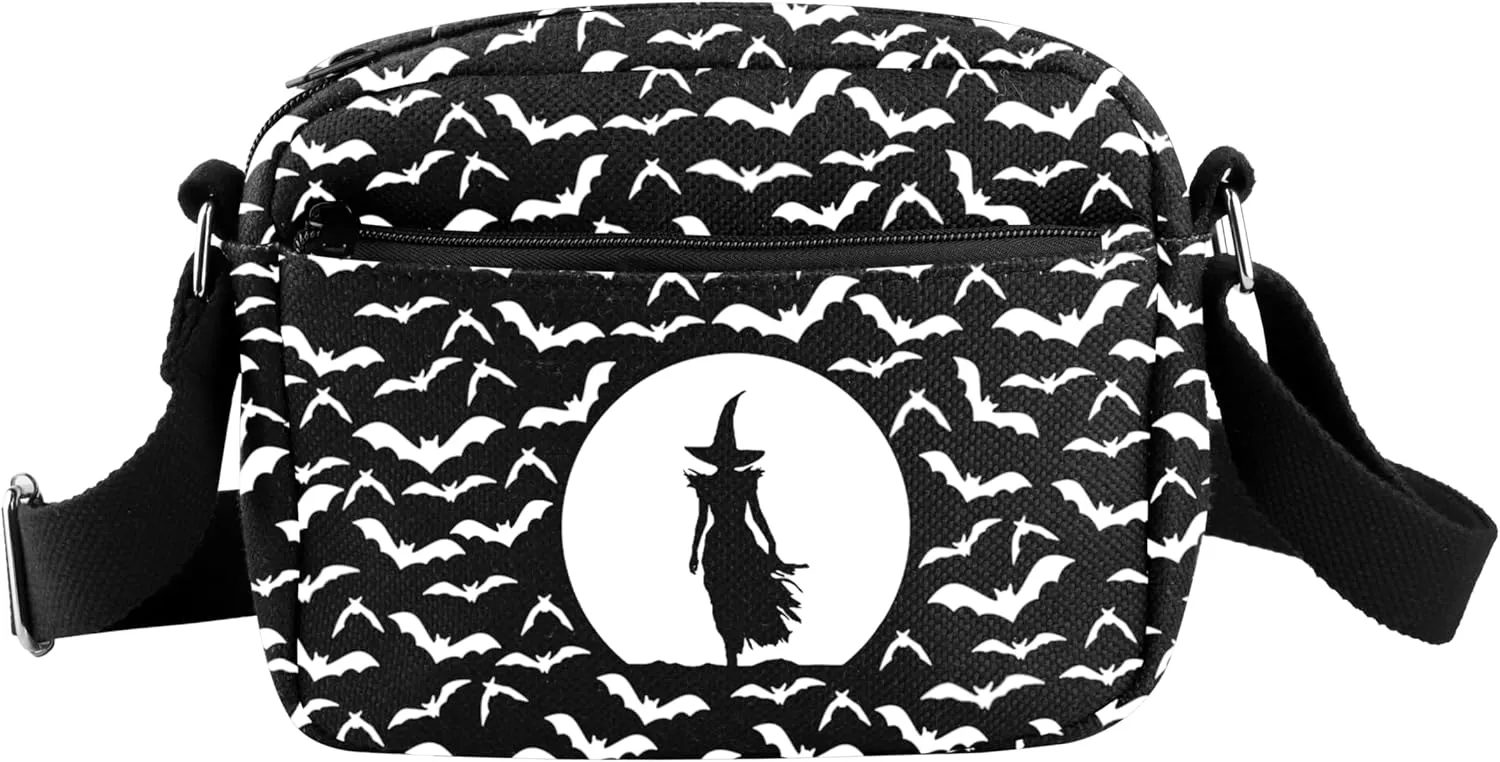 CMNIM Witchy Crossbody Messenger Bag Witch Gifts Witchcraft Gifts Witch Stuff for Witch Lover Gifts Witch Moon Shoulder Purse