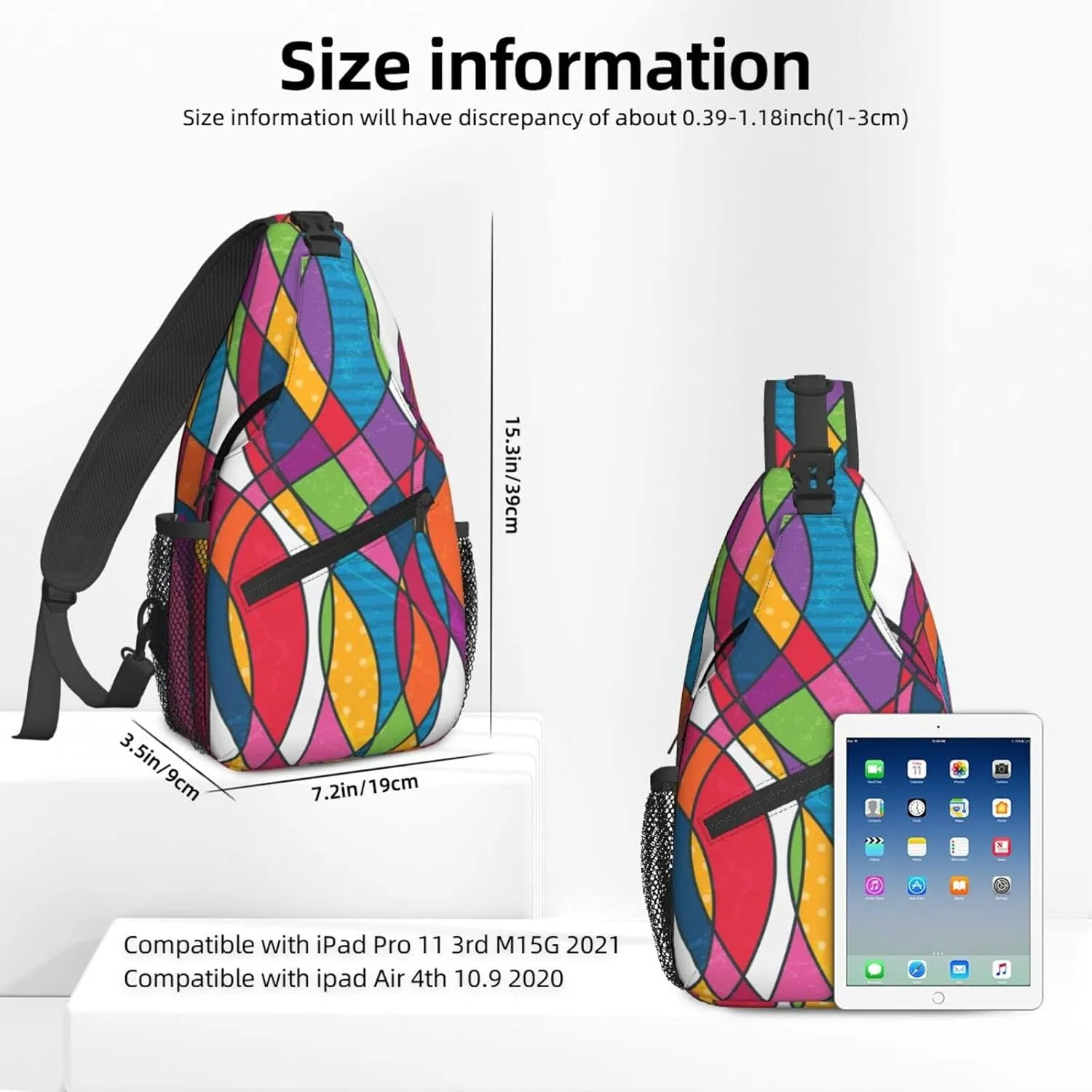 Colorful abstraction Crossbody Bags for Women Men Sling Backpack Chest Bag Shoulder Bag Lightweight One Strap Multipurpose Travel Hiking Daypack