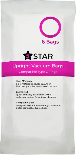 Compatible with Kenmore Type O Elite, Intuition, Progressive Upright Vacuum Cleaners. Replaces Part #'s 50105 5068 50688 50690 Style U. 6 Pack
