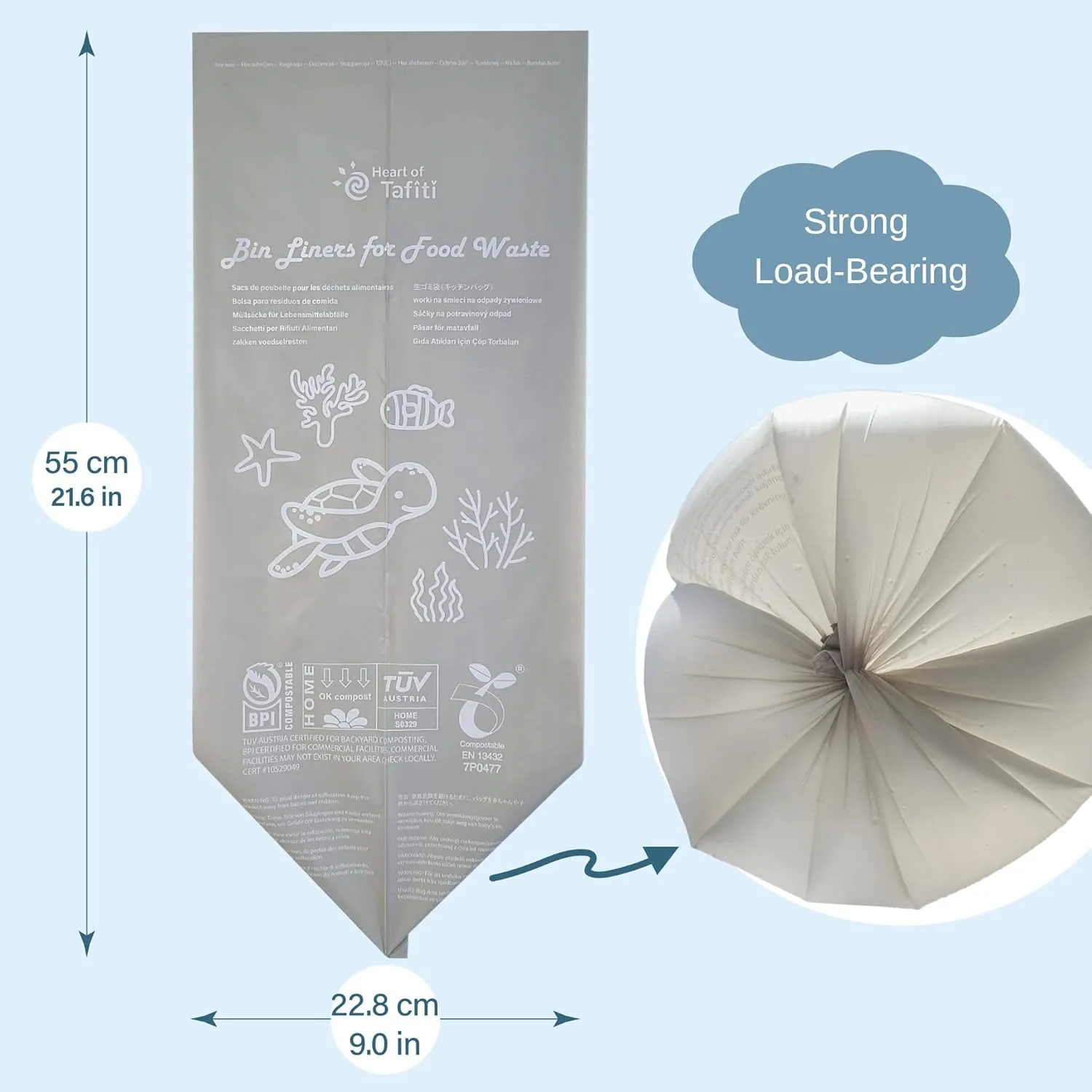 Compostable Trash Bags 4 Gallon, Biodegradable Small Garbage Bags for Bathroom Bedroom Office Kitchen Trash Can, US BPI ASTM D6400 Certified, Extra Strong, Unscented, 100 Count