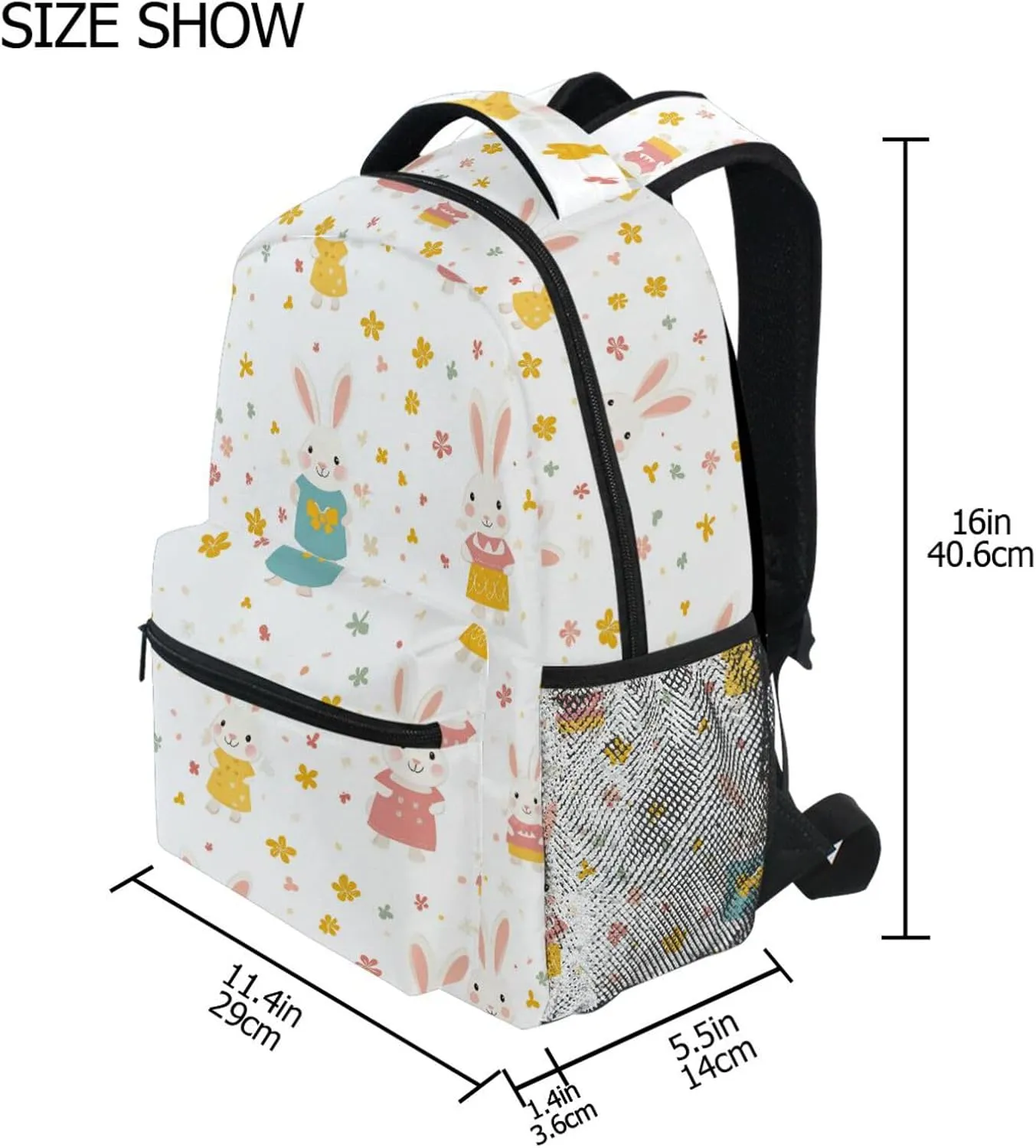 Cool Backpacks for Teens Boys Girls Waterproof Diaper Bag Backpack with Chest Strap Gift Men & Women Parents' Day Rabbit Family