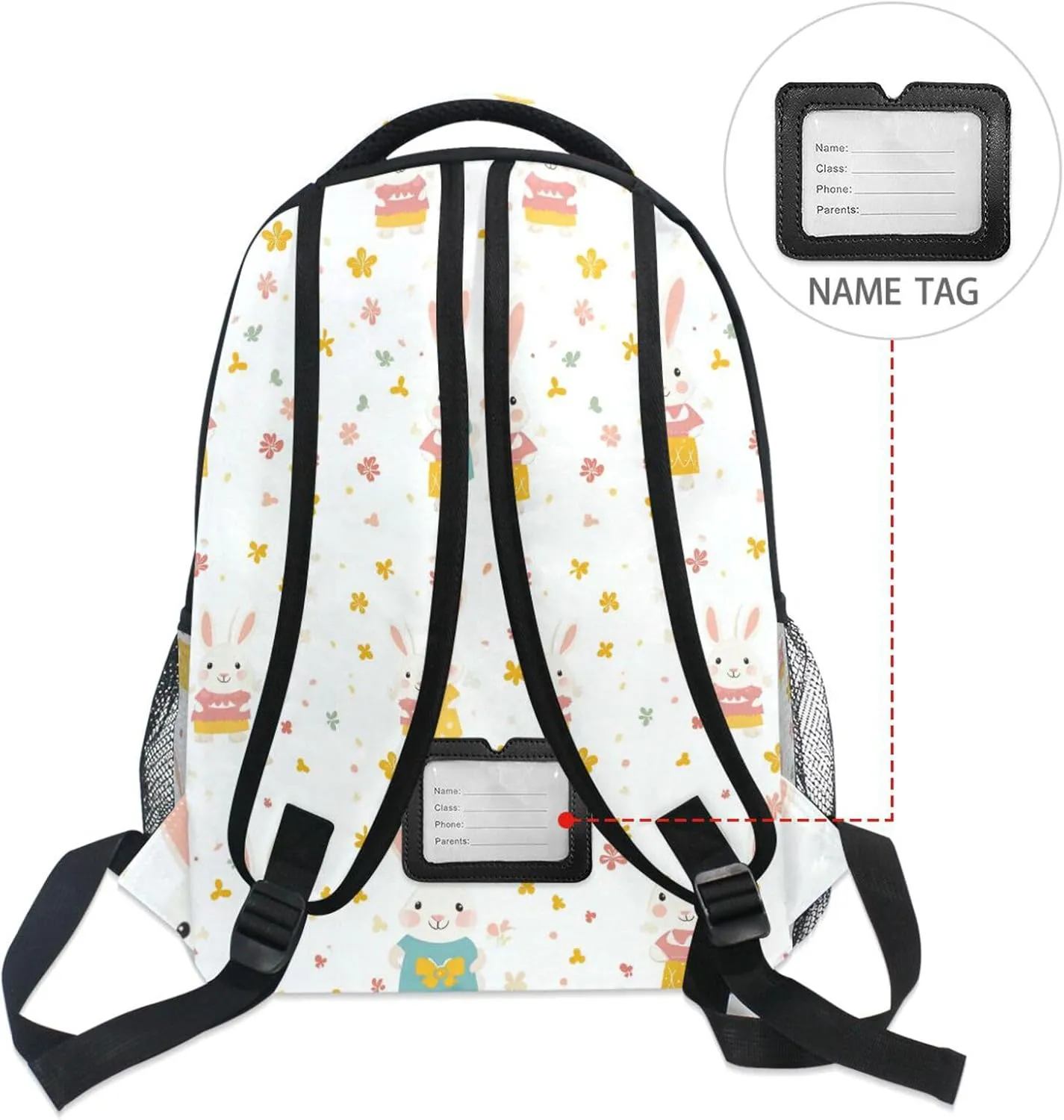 Cool Backpacks for Teens Boys Girls Waterproof Diaper Bag Backpack with Chest Strap Gift Men & Women Parents' Day Rabbit Family