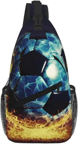 Cool Soccer Ball Sling Bag For Women Men Travel Hiking Backpack Crossbody Shoulder Chest Bags Casual Daypack