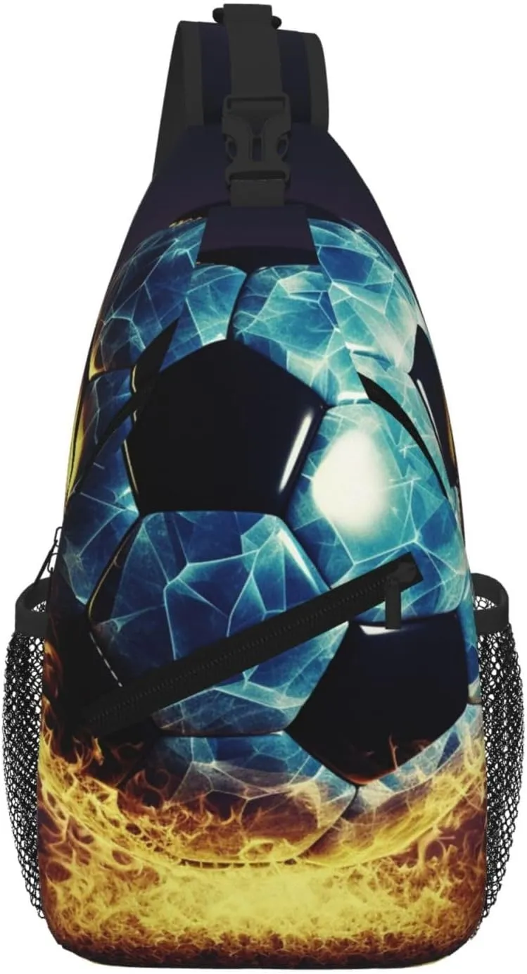 Cool Soccer Ball Sling Bag For Women Men Travel Hiking Backpack Crossbody Shoulder Chest Bags Casual Daypack