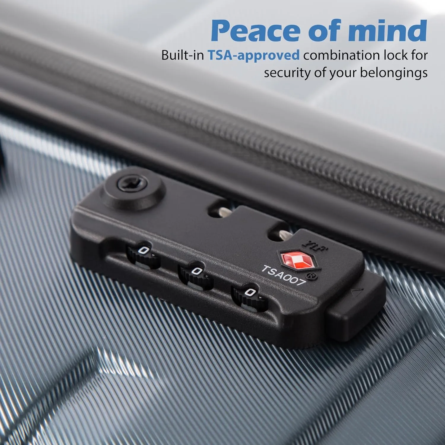 COOLIFE Expandable Suitcase PC ABS TSA Luggage 3 Piece Set Lock Spinner Carry on (gray)