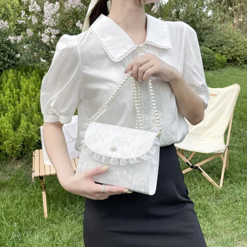 Coquette Pearl Chain Shoulder Bag