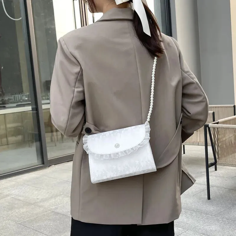 Coquette Pearl Chain Shoulder Bag
