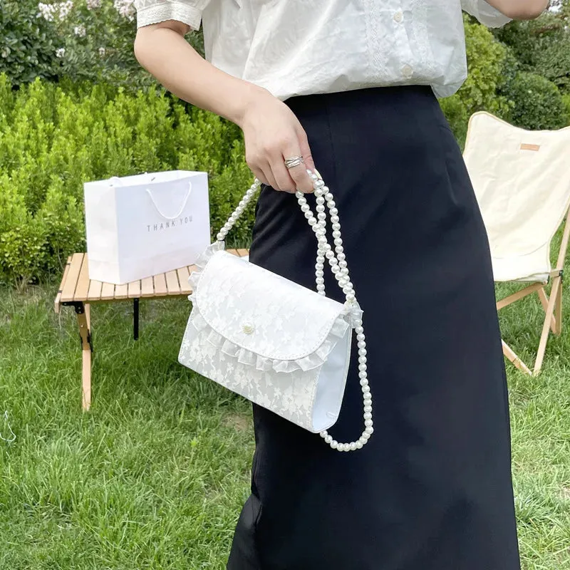 Coquette Pearl Chain Shoulder Bag