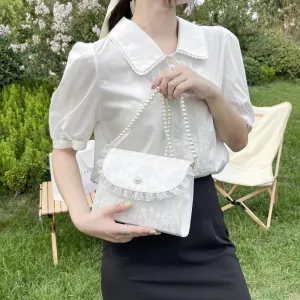 Coquette Pearl Chain Shoulder Bag