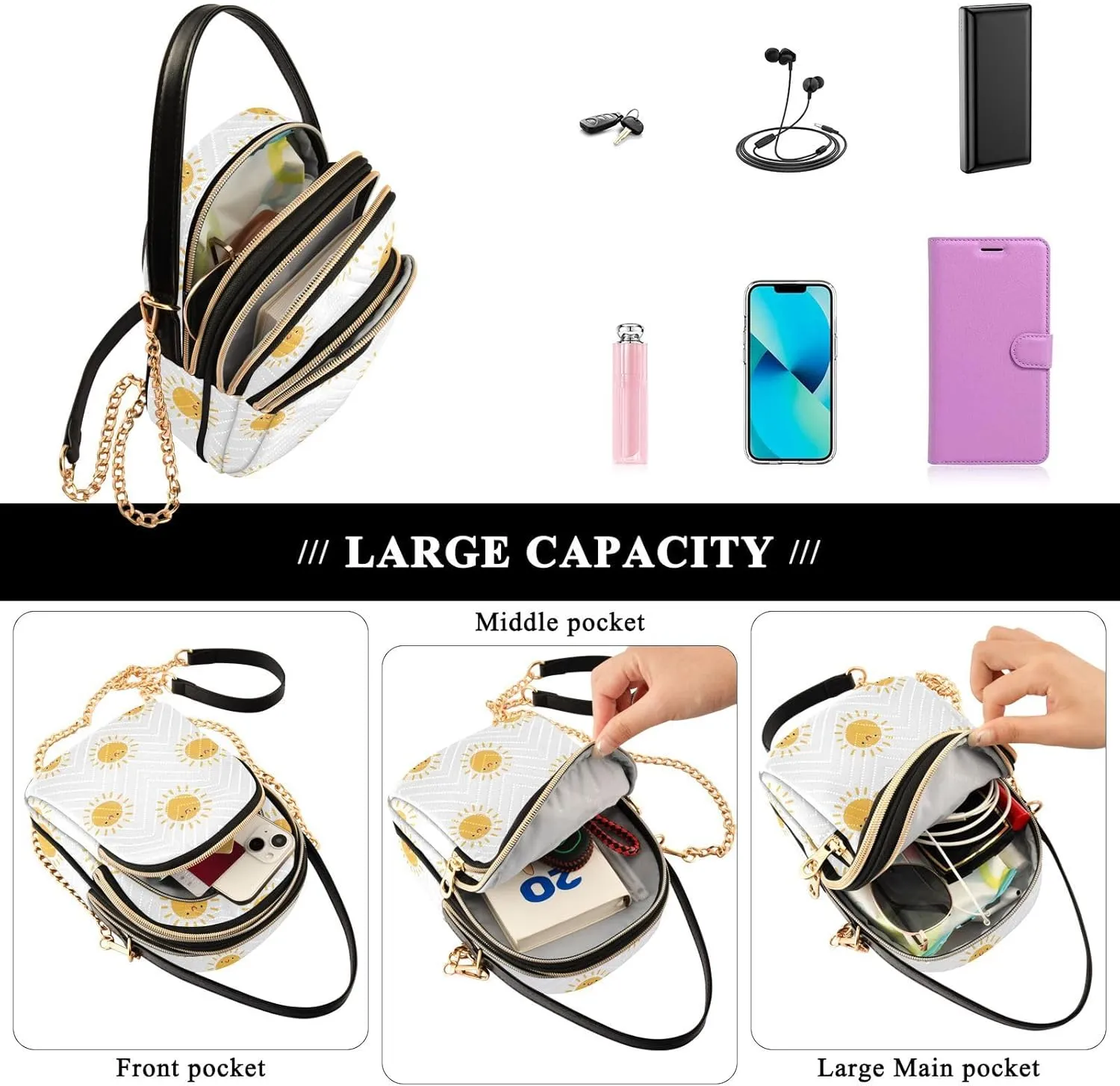 Cross Body Bag for Woman Travel, Womens Shoulder Bag Multi Pockets Handbags for Women, Womens Sling Bag
