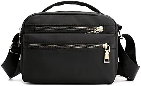 Cross Body Bag for Women, Multi Pocket Handbags & Shoulder Bags Waterproof Nylon Anti Theft Messenger Bag for Travel Shopping