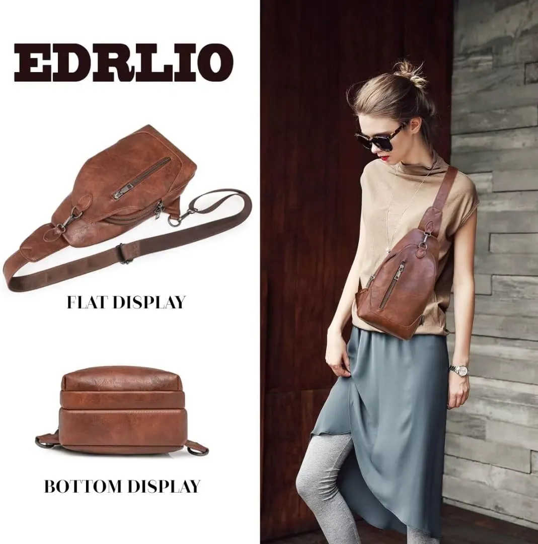Cross Body Bags for Women Small Sling Purse PU Leather Chest Purse Trendy Anti Theft Fanny Pack for Travel Daypack