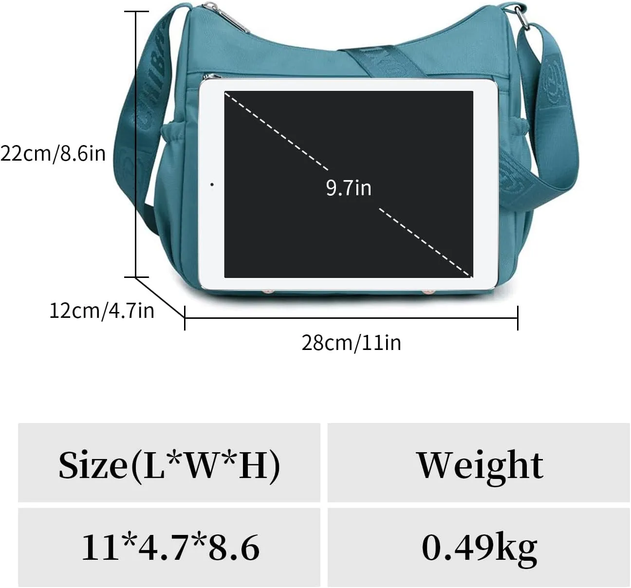 Crossbody Bags for Women Lightweight Shoulder Handbags Waterproof Nylon Purse with Pockets Messenger Bags (Purple)