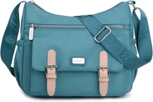 Crossbody Bags for Women Lightweight Shoulder Handbags Waterproof Nylon Purse with Pockets Messenger Bags (Purple)