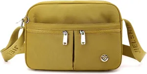Crossbody Bags for Women Waterproof Shoulder Bags Casual Nylon Purse Handbag Multi Pocket Lightweight Travel Purse (Red)