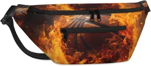 Crossbody Sling Bag for Women Men Basketball Fire Lightweight Travel Essentials Chest Bag Waterproof Sling Backpack and Cross Body Bag for Daily Use