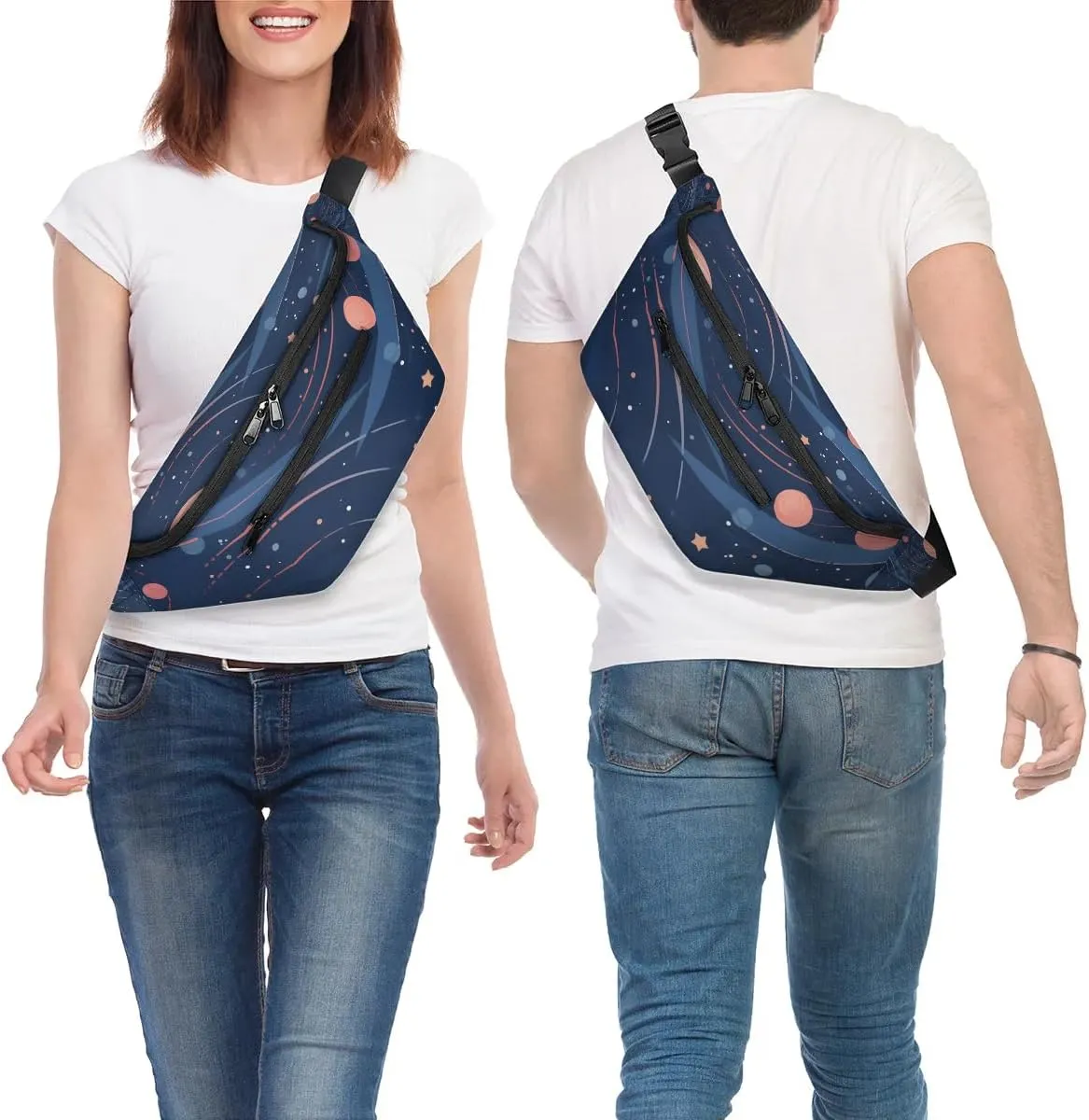 Crossbody Sling Bag for Women Men Cute Planets Lightweight Travel Essentials Chest Bag Waterproof Sling Backpack and Cross Body Bag for Daily Use