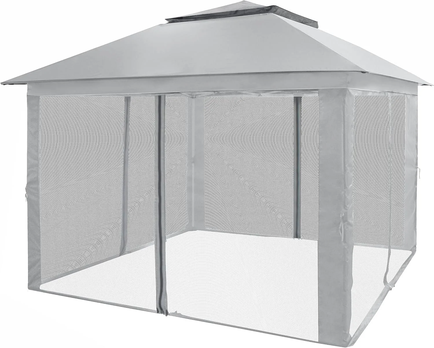 CROWN SHADES 11X11 Outdoor Pop Up Gazebo Base 10X10 Patio Gazebos Patented Center Lock Quick Setup Newly Designed Storage Bag Instant Canopy Tent with Mosquito Nettings (11x11, Gray)