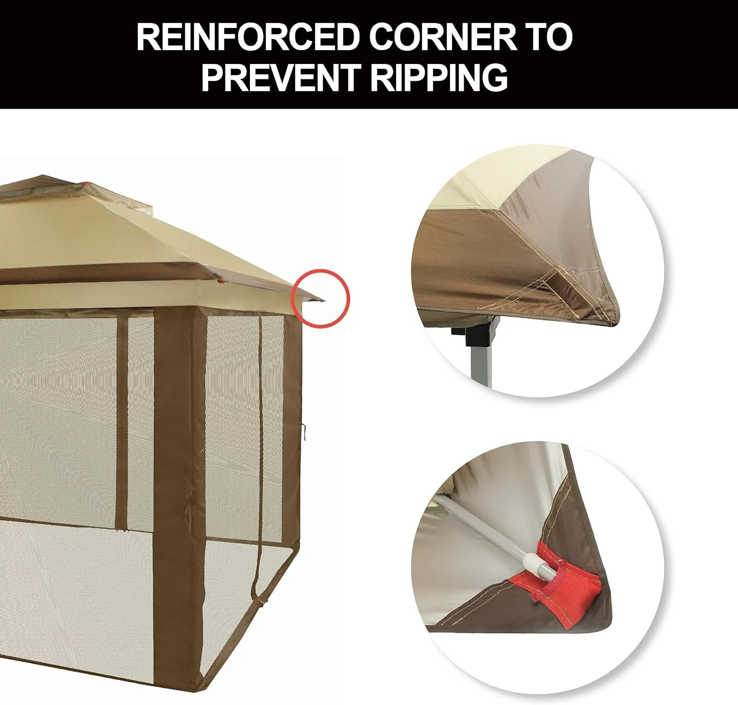 CROWN SHADES 11x11 Pop Up Gazebo, Patented One Push Outoor Canopy Tent with Wheeled STO-N-Go Cover Bag, Pop Up Canopy with Netting for Patio, Backyard (11x11, Red &Grey)