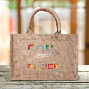 Custom Brown Jute Burlap Tote Bags