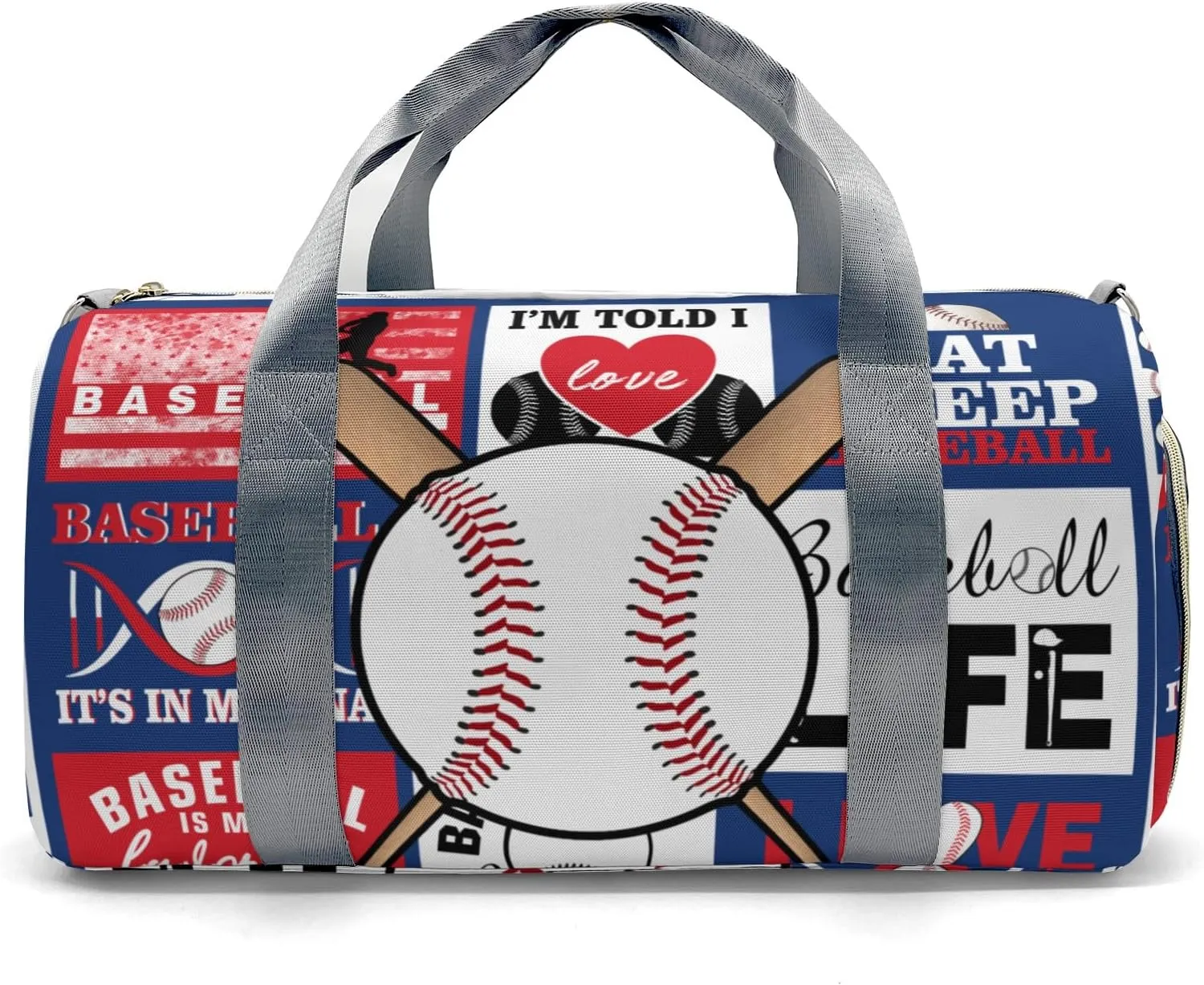 Custom Gift Baseball Duffel Bag for Travel Weekender Bag, Patchwork Football Overnight Bag with Shoe Compartment Carry On Bag for Business Trips Sports