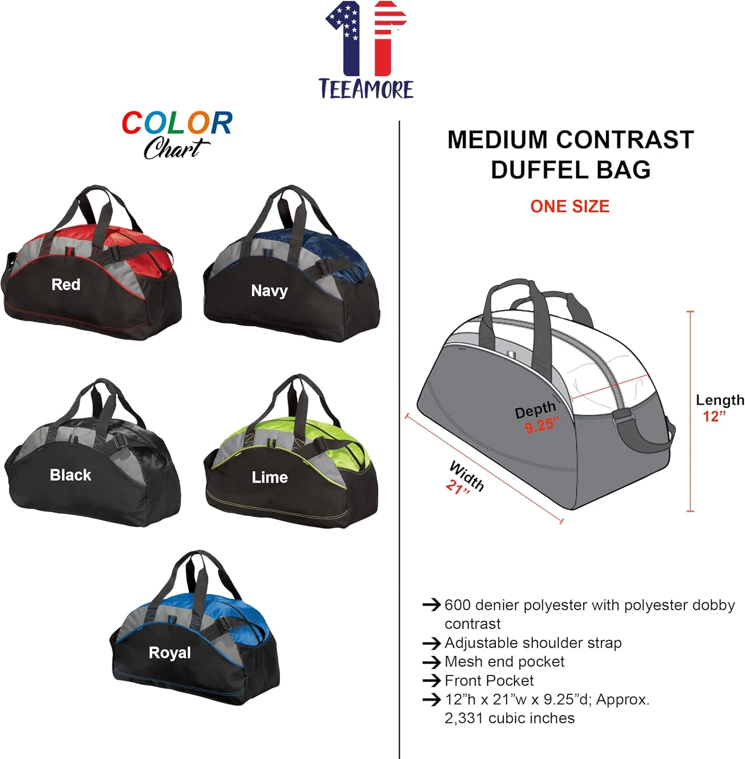 Custom Sport Duffel Bag Add Your Embroidered Monogram Medium Contrast Sport Gym Travel Water Resistant Duffel Bag Lime