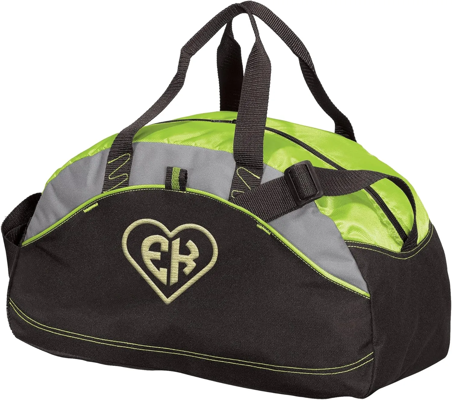 Custom Sport Duffel Bag Add Your Embroidered Monogram Medium Contrast Sport Gym Travel Water Resistant Duffel Bag Lime